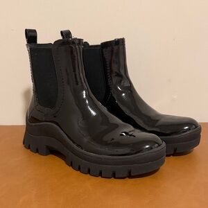 Mix No. 6 Platform Waterproof Patent Leather Booties